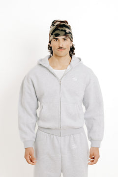 Gray zip hoodie F001