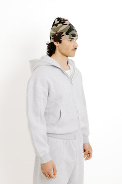 Gray zip hoodie F001