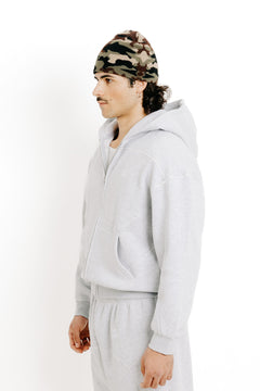 Gray zip hoodie F001