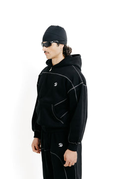 Black zip hoodie F001